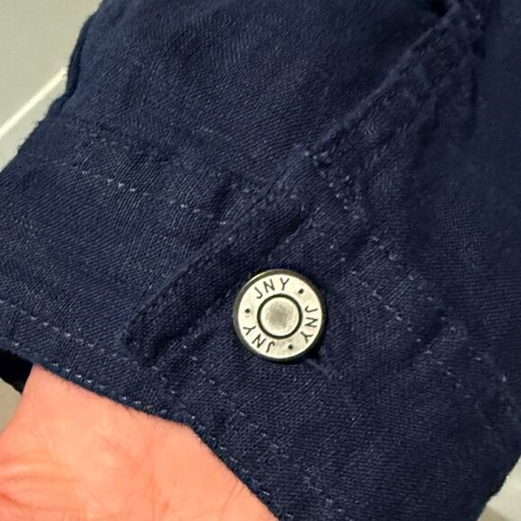 JNY Jones New York Navy Blue Linen Jacket button closure size 3X - Picture 3 of 9